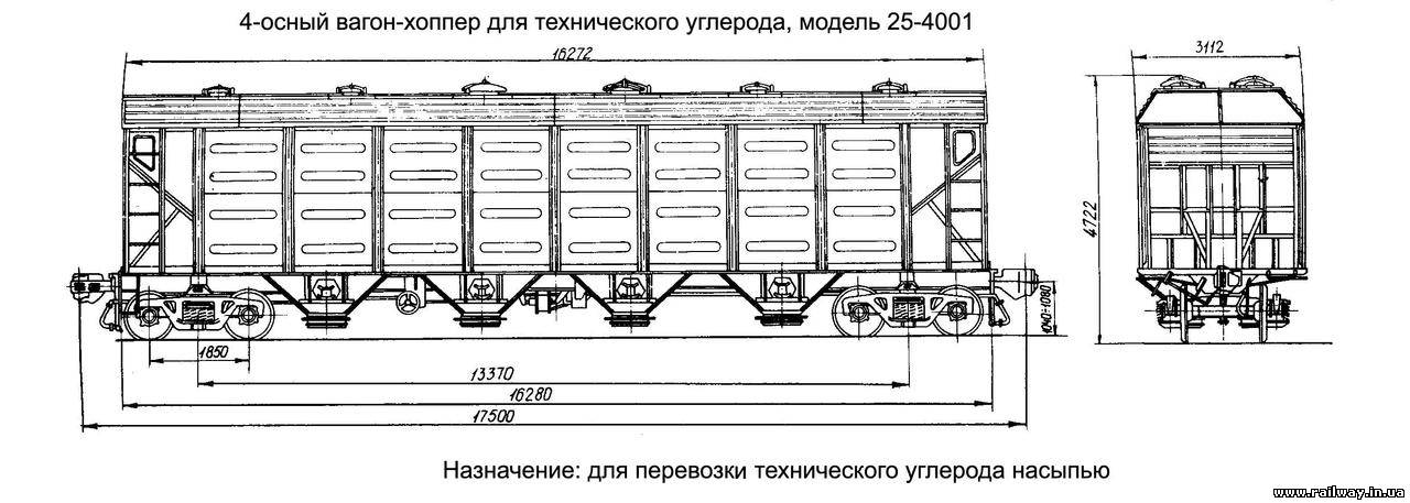 Вагон- хоппер для перевозки щебня модели 